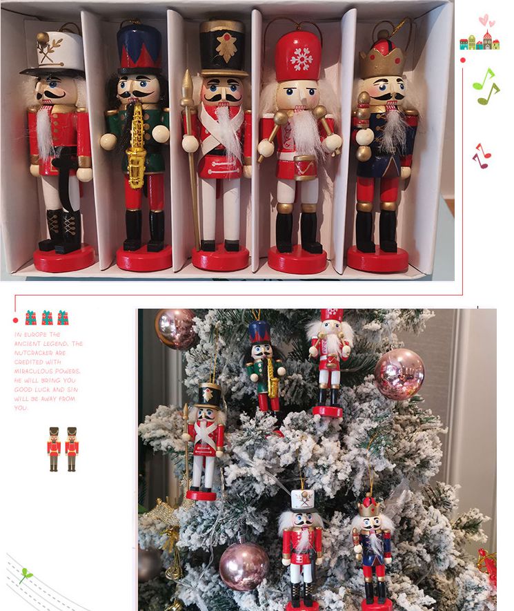 Nutcracker Figurine - 5/6 шт., Деревянные Подвески для детской