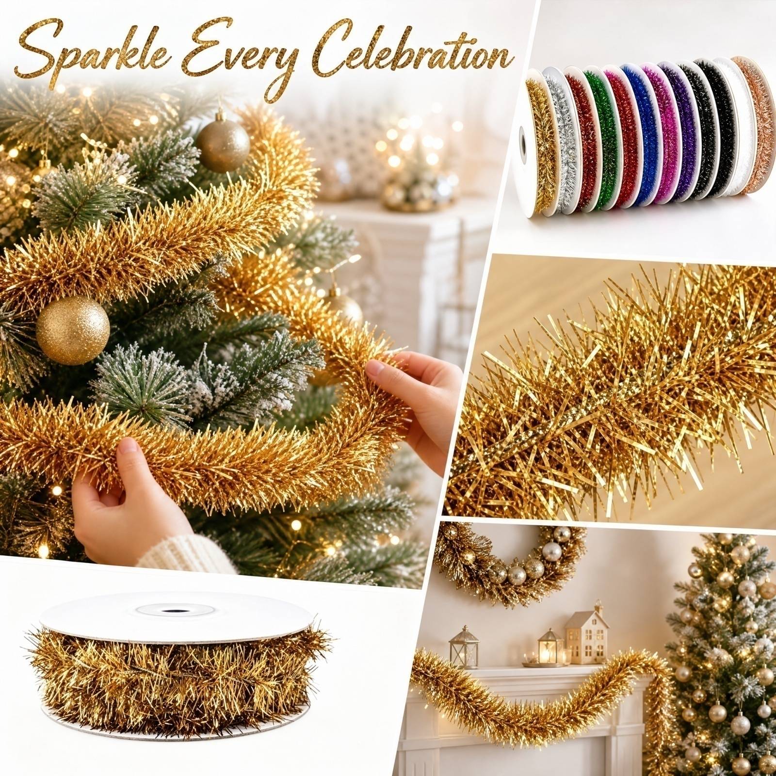 Tinsel Garland Decoration - Пластиковая гирлянда из проволоки длиной 5