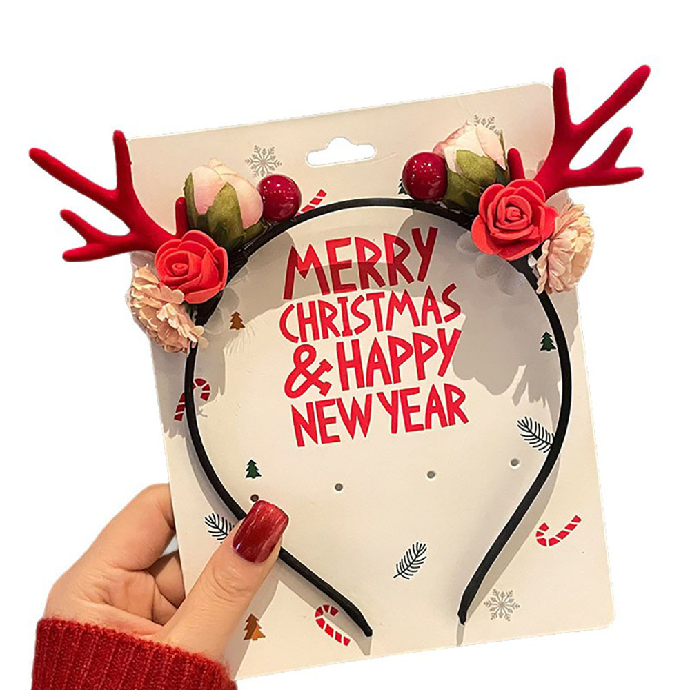 Reindeer Antlers Headband - Милые аксессуары для волос, бархатная рождественская