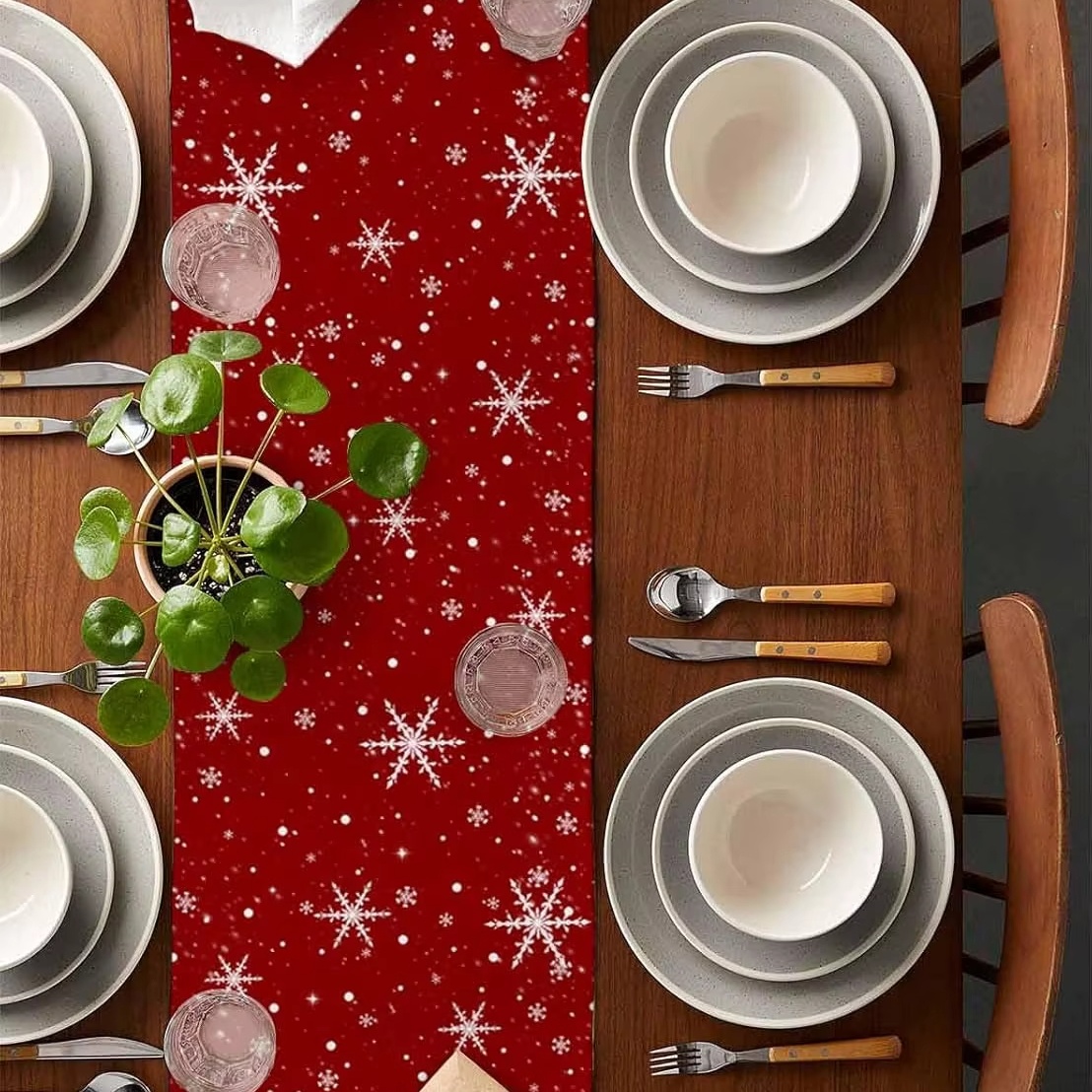 Красная дорожка для стола с уз – обзор и цена Christmas Table Runner