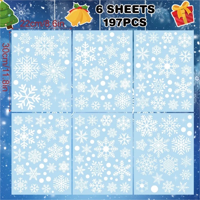 Рождественские наклейки на окн – обзор и цена Snowflake Window Decal