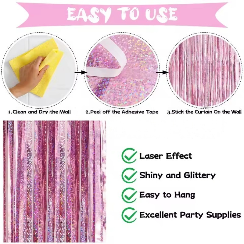 1/2/3 шт. Блестящий фон для ве – обзор и цена Tinsel Garland Decoration