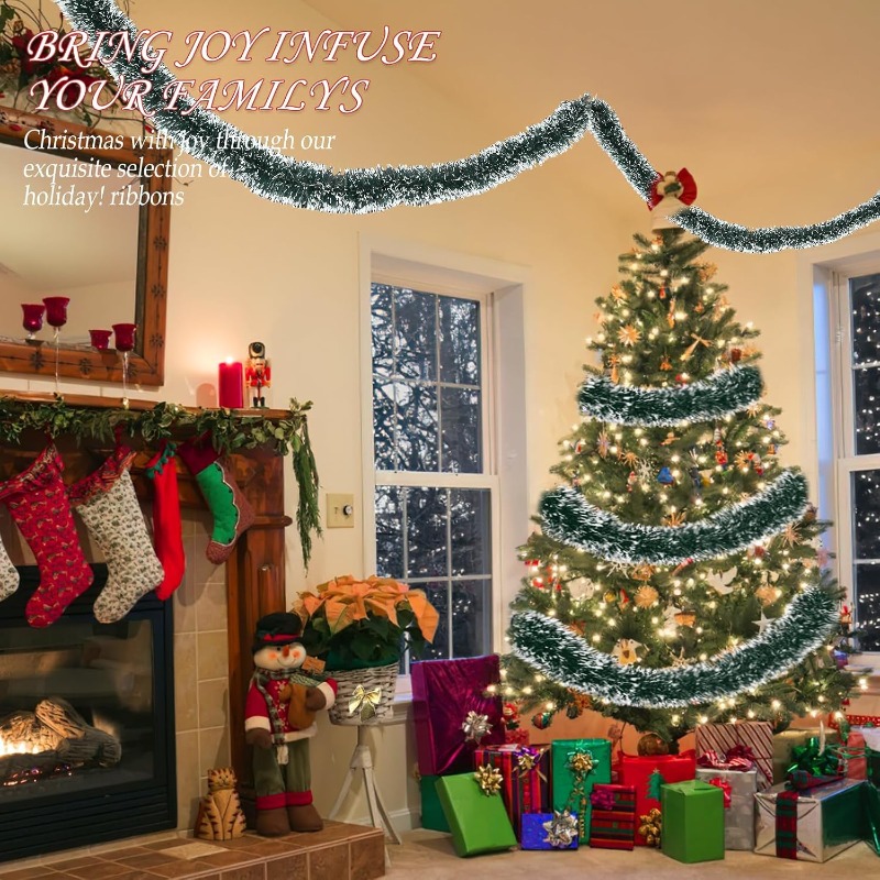 Рождественская ленточная гирля – обзор и цена Tinsel Garland Decoration